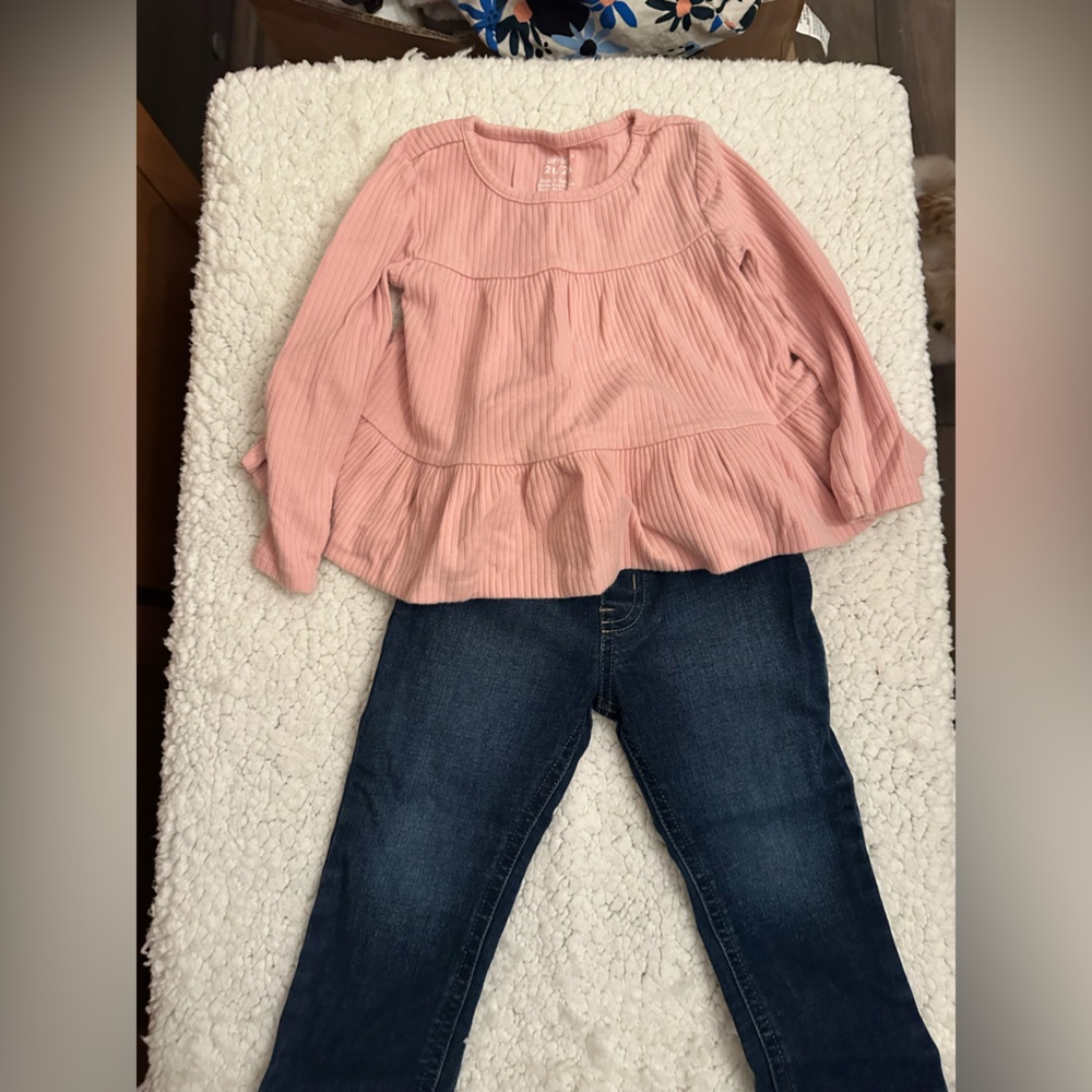 Carter's Blush Top and Denim Set